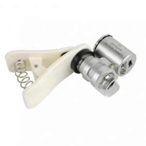 Lupa 60X con clip microscopio Led/UV para celulares o smartphones