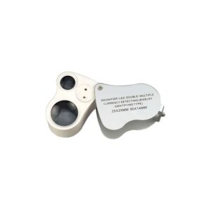 Lupa Entomologica Doble Lente 50x 14mm 25x 25mm Led Uv